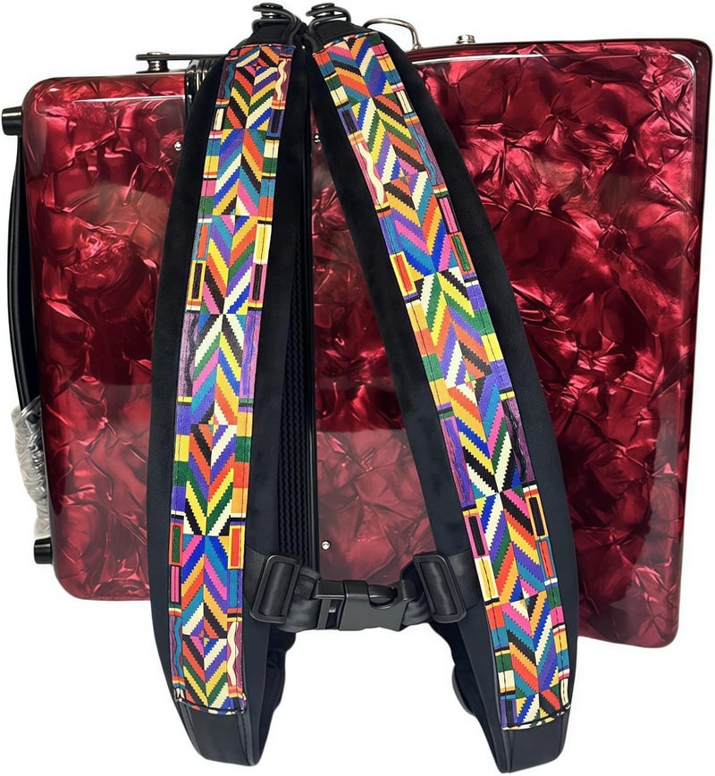 Highlight Accordion Strap Widen Thicken Adjustable Shoulder Straps for 48/60/ 96/120 Bass Keyboard Button Accordions Bayans (Colorful Rainbow) - Image 1